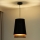 Duolla - Ljuskrona med textilsladd BELL SHINY 1xE27/15W/230V diameter 25 cm svart/koppar