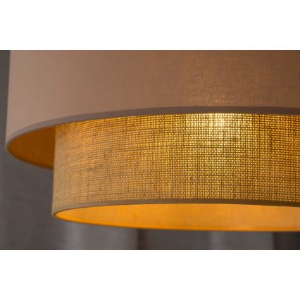 Duolla - Ljuskrona med textilsladd BOHO 1xE27/15W/230V diameter 45 cm beige/brun
