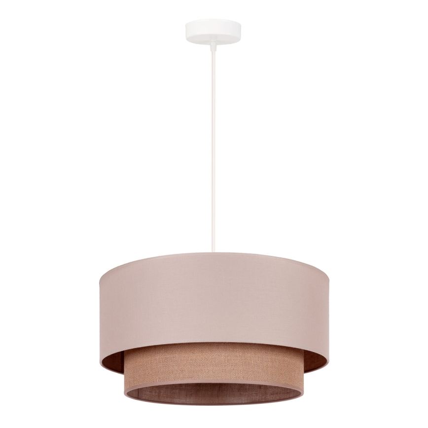 Duolla - Ljuskrona med textilsladd BOHO 1xE27/15W/230V diameter 45 cm beige/brun