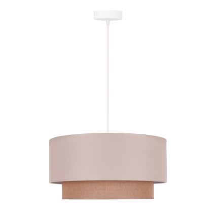 Duolla - Ljuskrona med textilsladd BOHO 1xE27/15W/230V diameter 45 cm beige/brun