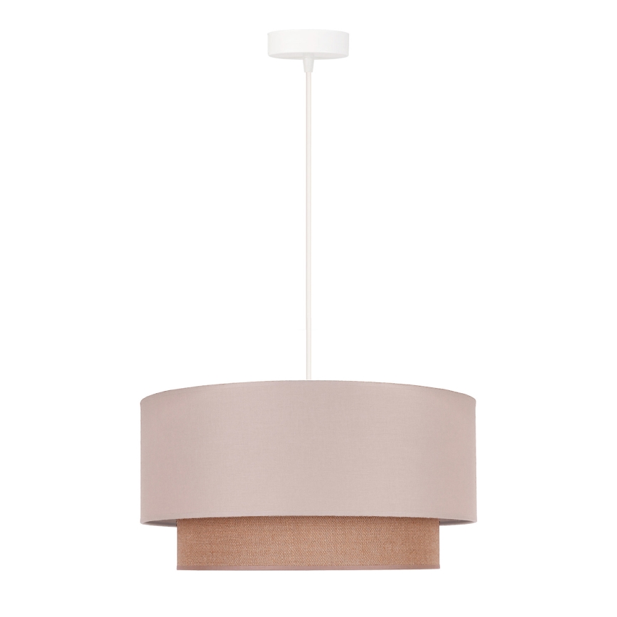 Duolla - Ljuskrona med textilsladd BOHO 1xE27/15W/230V diameter 45 cm beige/brun
