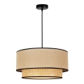 Duolla - Ljuskrona med textilsladd BOHO 1xE27/15W/230V diameter 45 cm beige/rotting