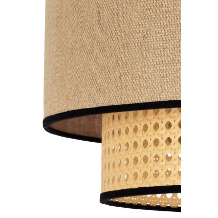 Duolla - Ljuskrona med textilsladd BOHO 1xE27/15W/230V diameter 45 cm beige/rotting