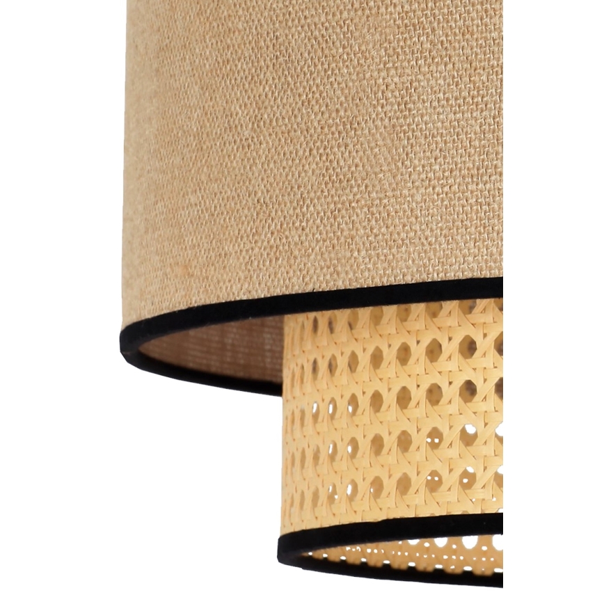 Duolla - Ljuskrona med textilsladd BOHO 1xE27/15W/230V diameter 45 cm beige/rotting