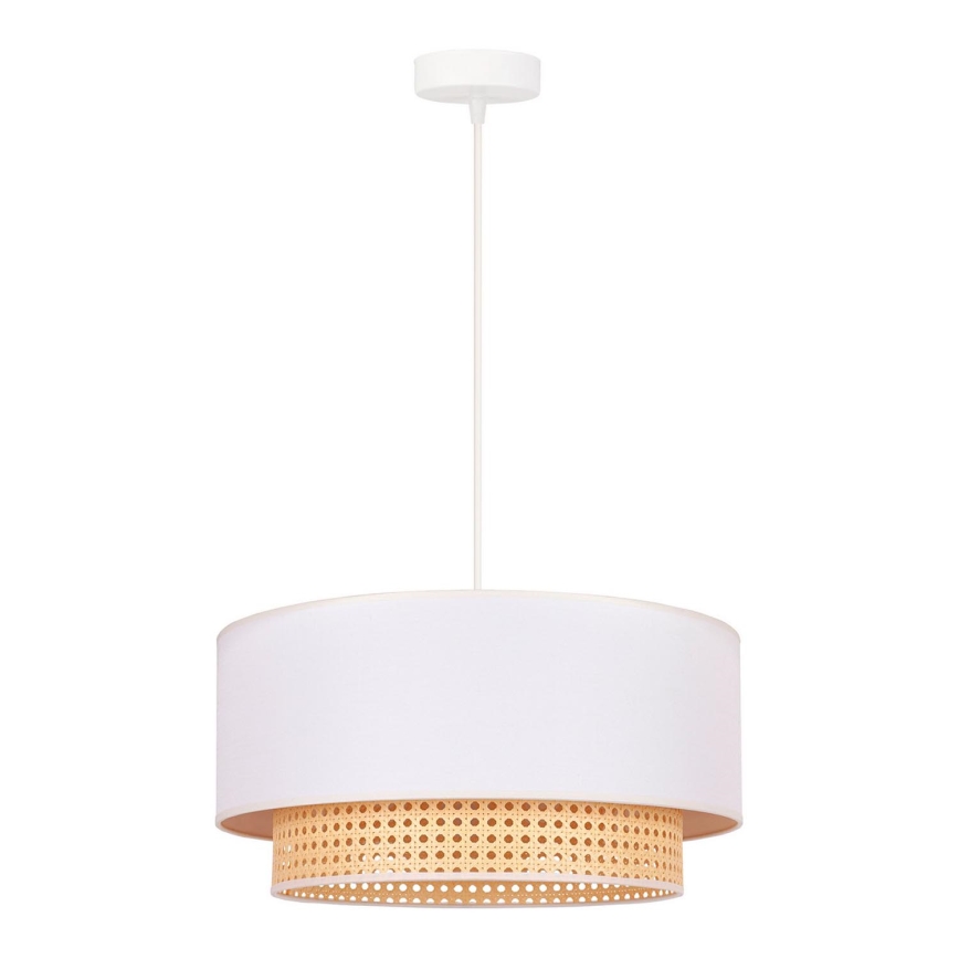 Duolla - Ljuskrona med textilsladd BOHO 1xE27/15W/230V diameter 45 cm grädde/rotting