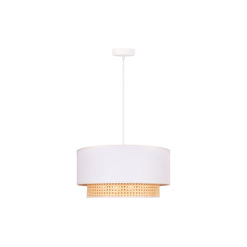 Duolla - Ljuskrona med textilsladd BOHO 1xE27/15W/230V diameter 45 cm grädde/rotting