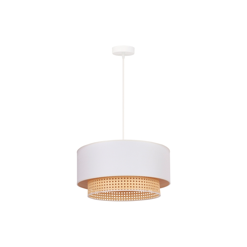 Duolla - Ljuskrona med textilsladd BOHO 1xE27/15W/230V diameter 45 cm grädde/rotting