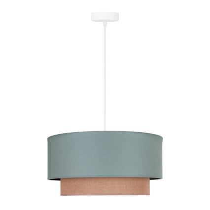 Duolla - Ljuskrona med textilsladd BOHO 1xE27/15W/230V diameter 45 cm grön/brun
