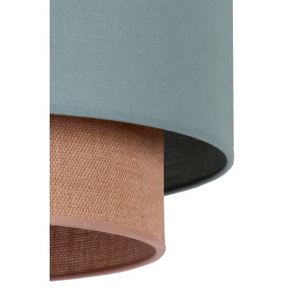 Duolla - Ljuskrona med textilsladd BOHO 1xE27/15W/230V diameter 45 cm grön/brun