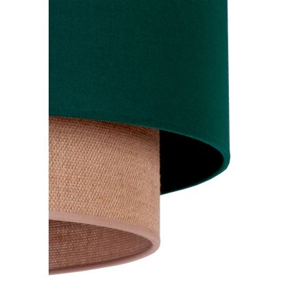 Duolla - Ljuskrona med textilsladd BOHO 1xE27/15W/230V diameter 45 cm grön/brun