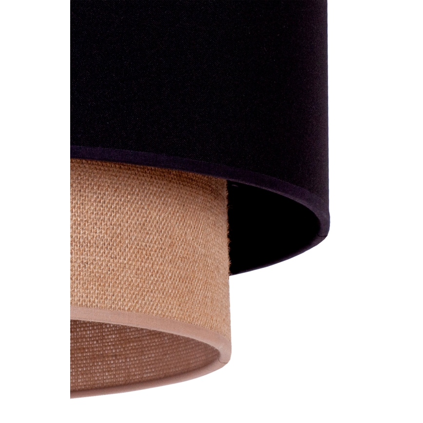 Duolla - Ljuskrona med textilsladd BOHO 1xE27/15W/230V diameter 45 cm svart/brun