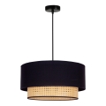 Duolla - Ljuskrona med textilsladd BOHO 1xE27/15W/230V diameter 45 cm svart/rotting