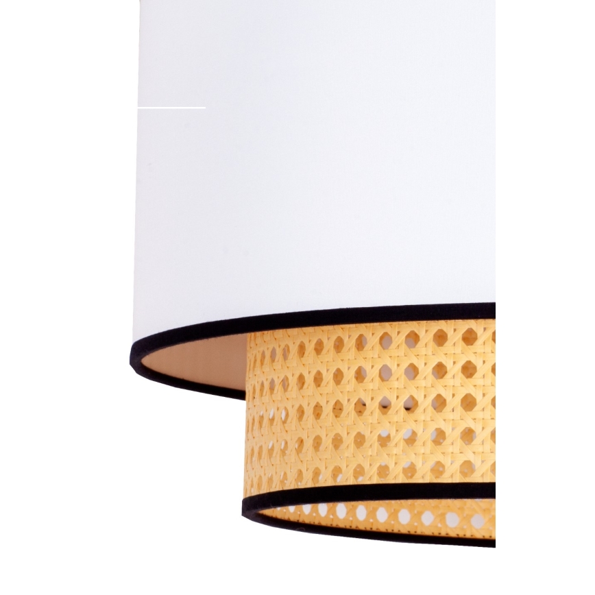 Duolla - Ljuskrona med textilsladd BOHO 1xE27/15W/230V diameter 45 cm vit/rotting