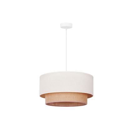 Duolla - Ljuskrona med textilsladd BOHO 1xE27/15W/230V diameter 60 cm beige/brun