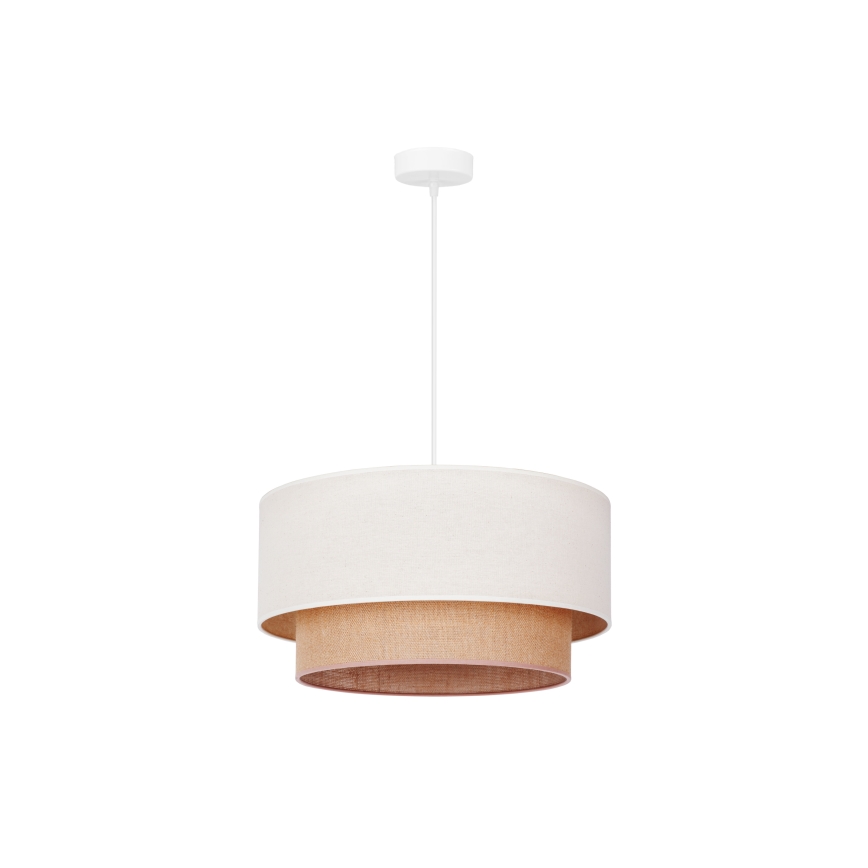 Duolla - Ljuskrona med textilsladd BOHO 1xE27/15W/230V diameter 60 cm beige/brun