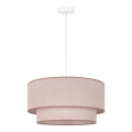 Duolla - Ljuskrona med textilsladd BOHO 1xE27/40W/230V diameter 45 cm beige