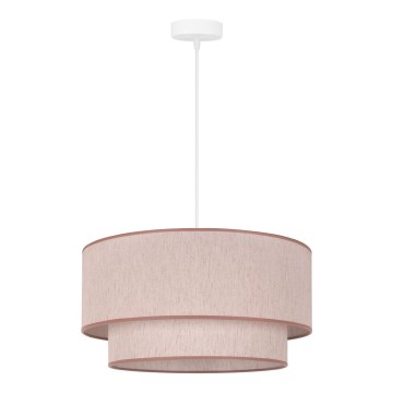 Duolla - Ljuskrona med textilsladd BOHO 1xE27/40W/230V diameter 45 cm beige