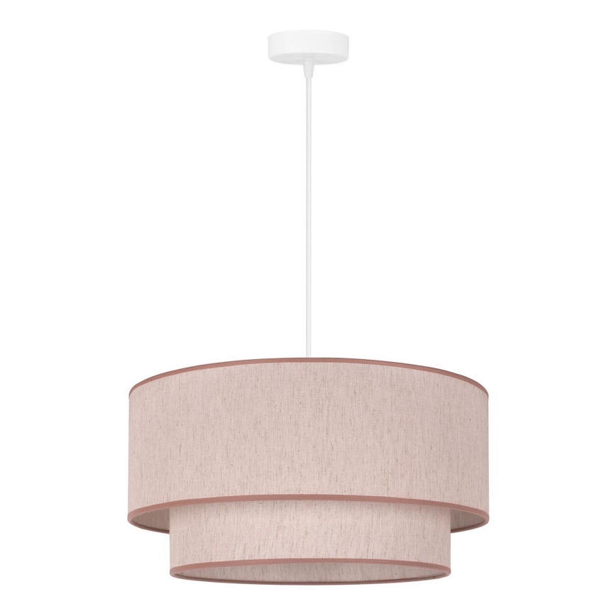 Duolla - Ljuskrona med textilsladd BOHO 1xE27/40W/230V diameter 45 cm beige