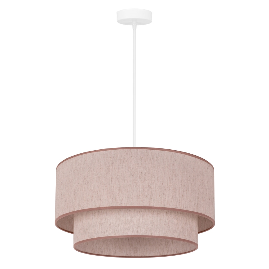 Duolla - Ljuskrona med textilsladd BOHO 1xE27/40W/230V diameter 45 cm beige