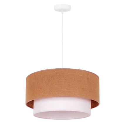 Duolla - Ljuskrona med textilsladd BOHO 1xE27/40W/230V diameter 45 cm beige/vit