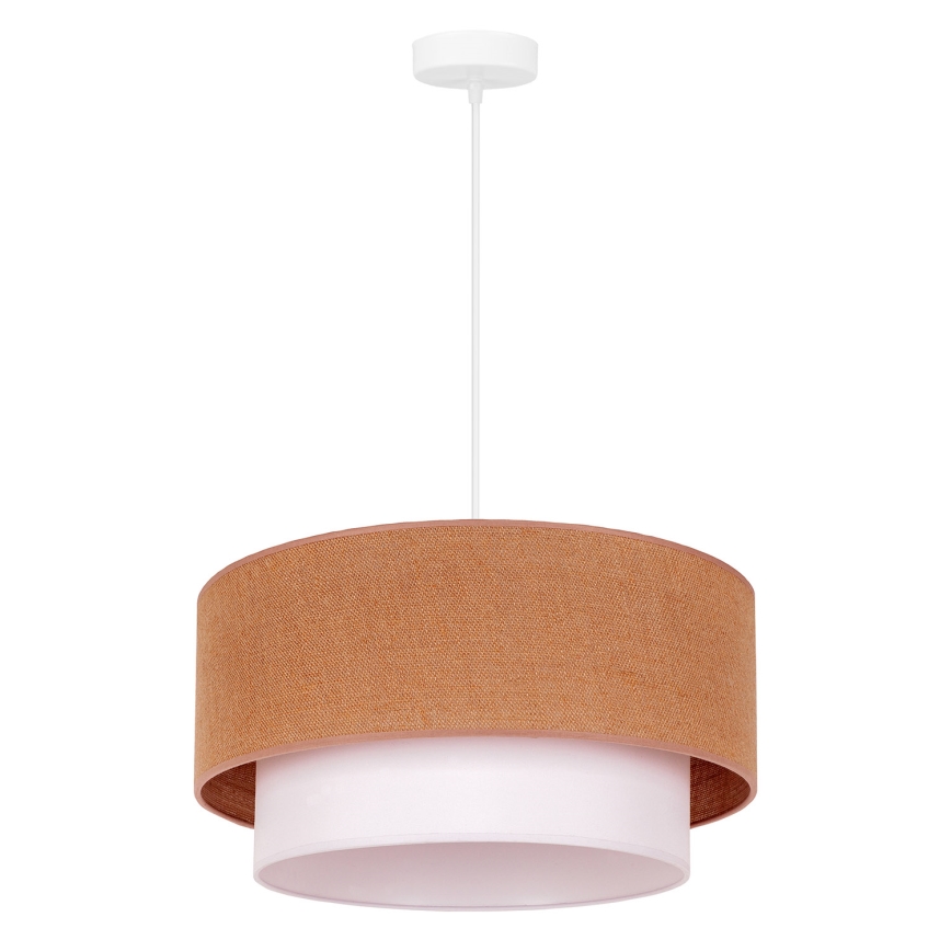 Duolla - Ljuskrona med textilsladd BOHO 1xE27/40W/230V diameter 45 cm beige/vit