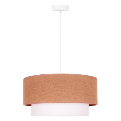 Duolla - Ljuskrona med textilsladd BOHO 1xE27/40W/230V diameter 45 cm beige/vit
