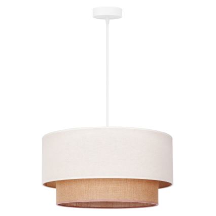 Duolla - Ljuskrona med textilsladd BOHO 1xE27/40W/230V diameter 45 cm grädde/brun
