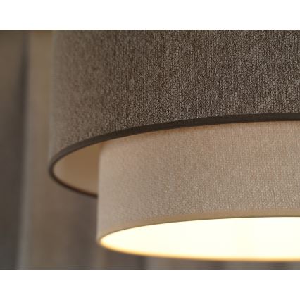 Duolla - Ljuskrona med textilsladd BOHO ECO RECYCLING 1xE27/15W/230V diameter 45 cm brun/grädde
