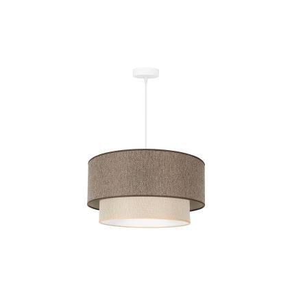 Duolla - Ljuskrona med textilsladd BOHO ECO RECYCLING 1xE27/15W/230V diameter 45 cm brun/grädde
