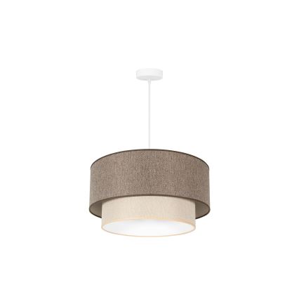 Duolla - Ljuskrona med textilsladd BOHO ECO RECYCLING 1xE27/15W/230V diameter 45 cm brun/grädde