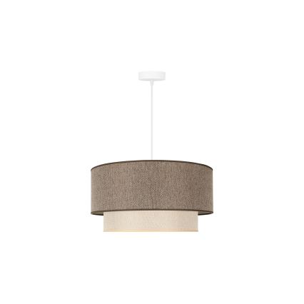 Duolla - Ljuskrona med textilsladd BOHO ECO RECYCLING 1xE27/15W/230V diameter 45 cm brun/grädde
