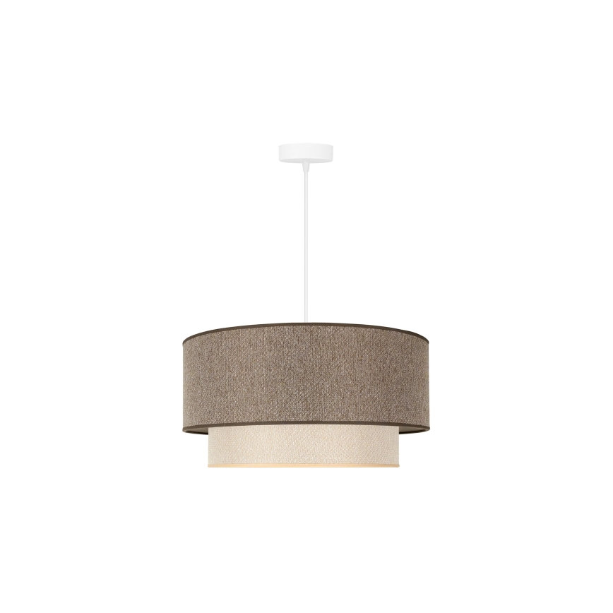 Duolla - Ljuskrona med textilsladd BOHO ECO RECYCLING 1xE27/15W/230V diameter 45 cm brun/grädde