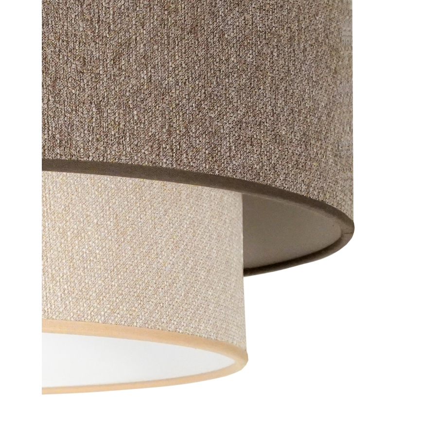 Duolla - Ljuskrona med textilsladd BOHO ECO RECYCLING 1xE27/15W/230V diameter 45 cm brun/grädde