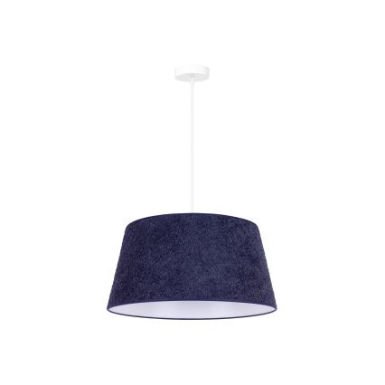 Duolla - Ljuskrona med textilsladd BOUCLE 1xE27/15W/230V diameter 50 cm blå