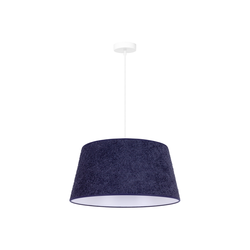 Duolla - Ljuskrona med textilsladd BOUCLE 1xE27/15W/230V diameter 50 cm blå