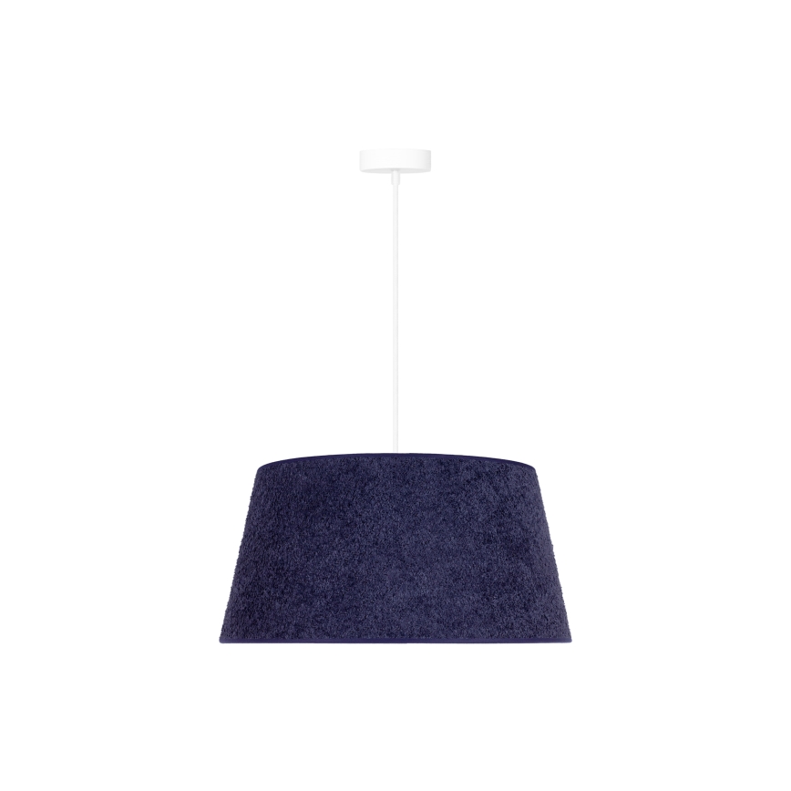 Duolla - Ljuskrona med textilsladd BOUCLE 1xE27/15W/230V diameter 50 cm blå