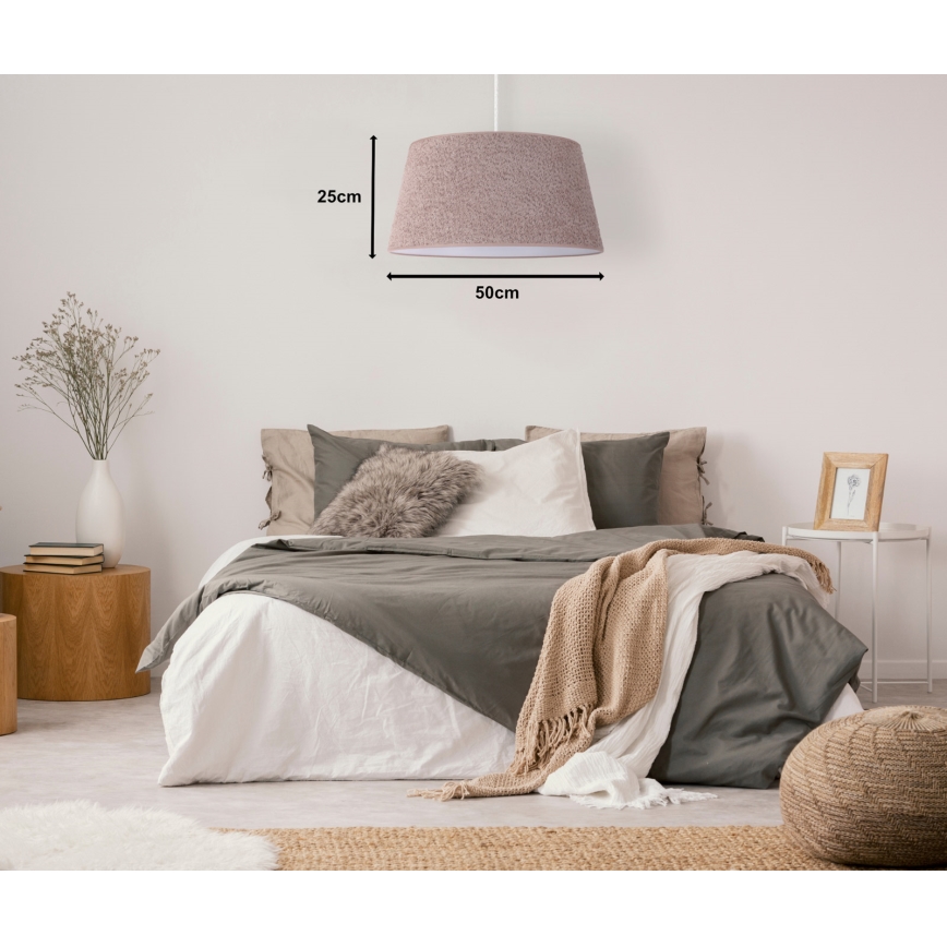 Duolla - Ljuskrona med textilsladd BOUCLE 1xE27/15W/230V diameter 50 cm brun