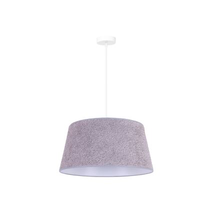 Duolla - Ljuskrona med textilsladd BOUCLE 1xE27/15W/230V diameter 50 cm grå