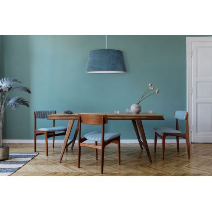Duolla - Ljuskrona med textilsladd BOUCLE 1xE27/15W/230V diameter 50 cm turkos