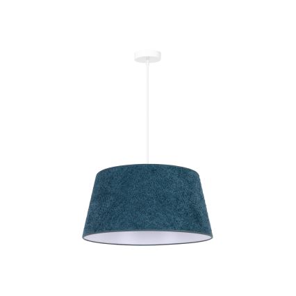 Duolla - Ljuskrona med textilsladd BOUCLE 1xE27/15W/230V diameter 50 cm turkos