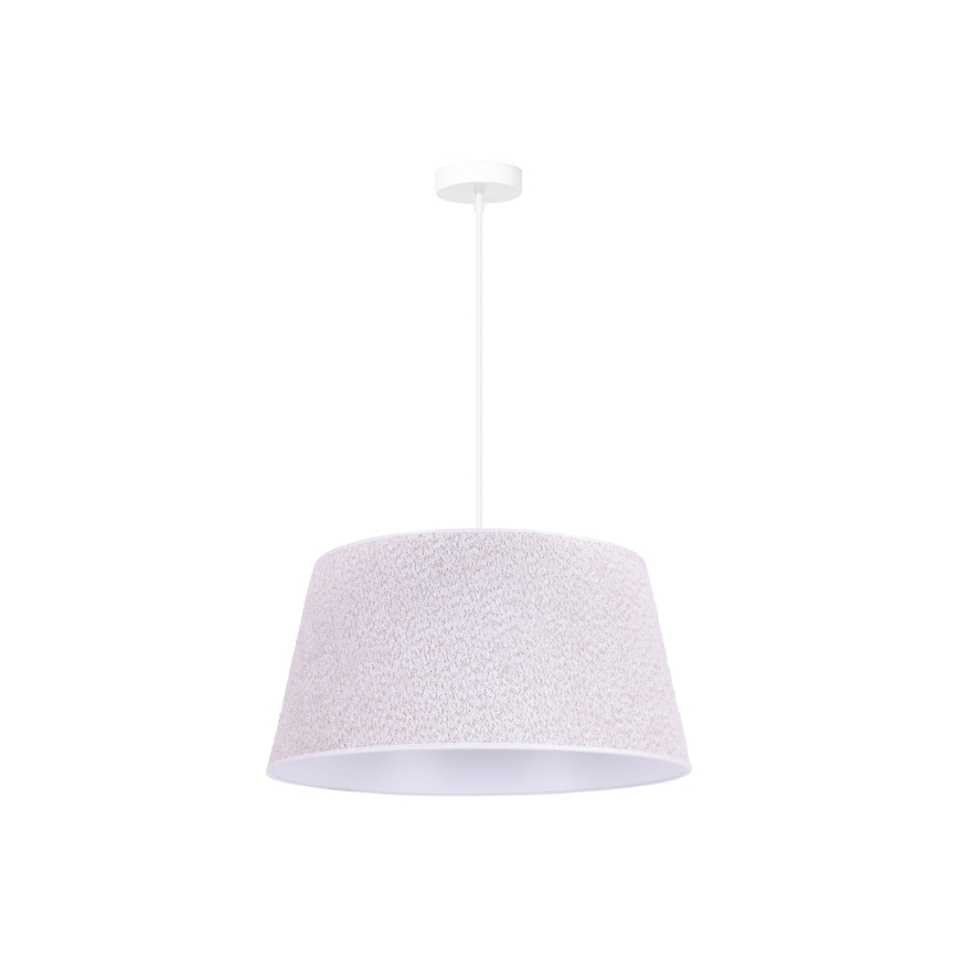 Duolla - Ljuskrona med textilsladd BOUCLE 1xE27/15W/230V diameter 50 cm vit