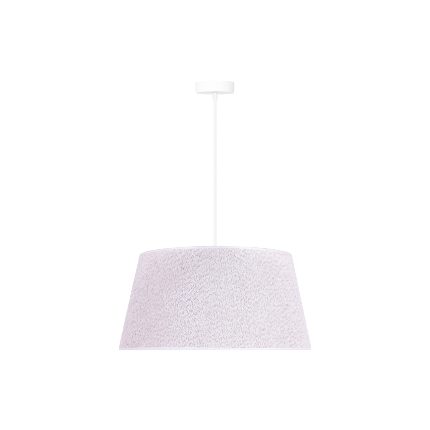 Duolla - Ljuskrona med textilsladd BOUCLE 1xE27/15W/230V diameter 50 cm vit