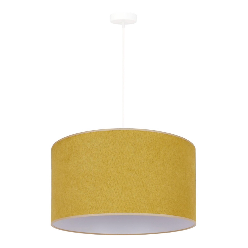Duolla - Ljuskrona med textilsladd BRISTOL 1xE27/15W/230V diameter 45 cm gul/vit