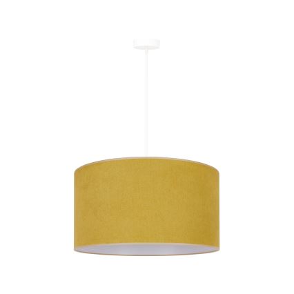 Duolla - Ljuskrona med textilsladd BRISTOL 1xE27/15W/230V diameter 45 cm gul/vit