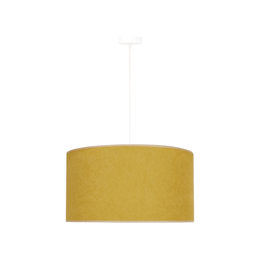 Duolla - Ljuskrona med textilsladd BRISTOL 1xE27/15W/230V diameter 45 cm gul/vit
