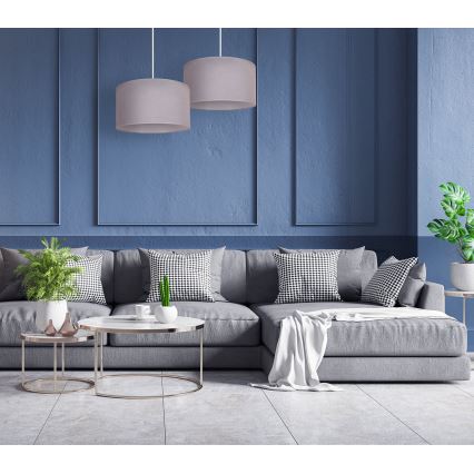 Duolla - Ljuskrona med textilsladd BRISTOL 1xE27/40W/230V diameter 45 cm grå