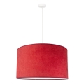 Duolla - Ljuskrona med textilsladd BRISTOL 1xE27/40W/230V diameter 45 cm röd