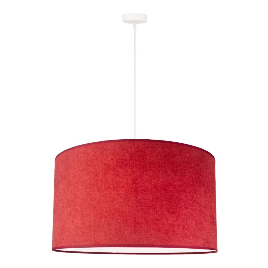 Duolla - Ljuskrona med textilsladd BRISTOL 1xE27/40W/230V diameter 45 cm röd