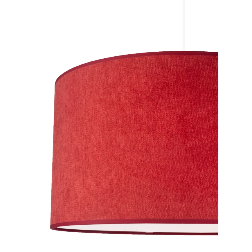 Duolla - Ljuskrona med textilsladd BRISTOL 1xE27/40W/230V diameter 45 cm röd