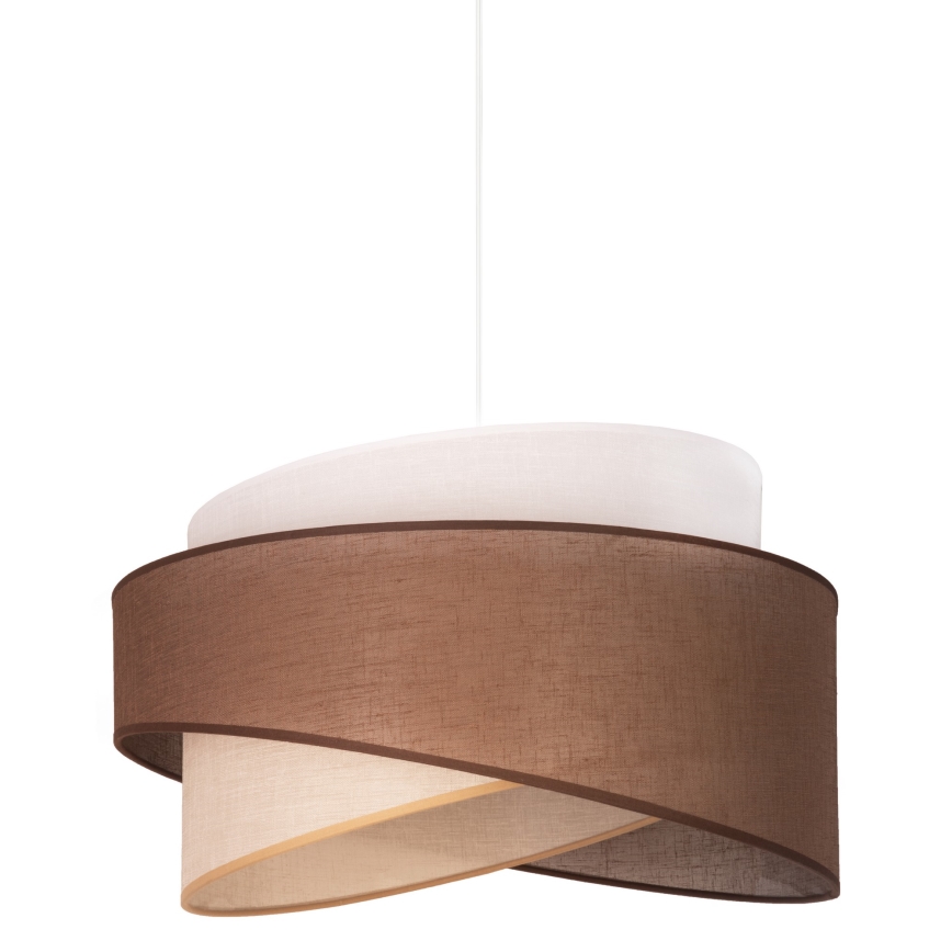 Duolla - Ljuskrona med textilsladd BROOKLYN 1xE27/40W/230V diameter 50 cm brun/beige/vit